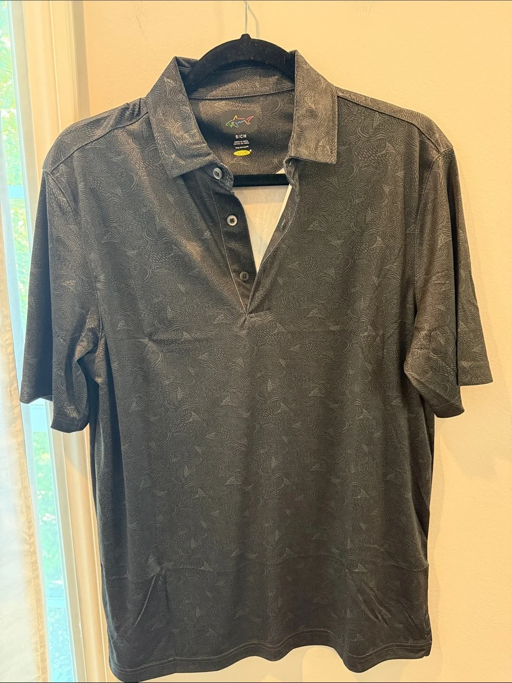 Short-Sleeve Men's Polo Shirt in Charcoal Greg normal small golf